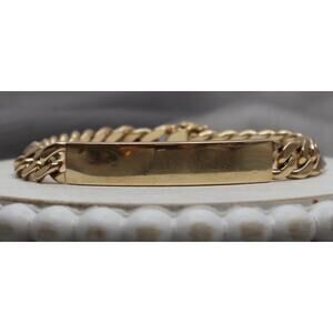 Tiffany & Co 14k Yellow Gold Curb ID Chain Bracelet 37.61G / 7.5in / 8mm